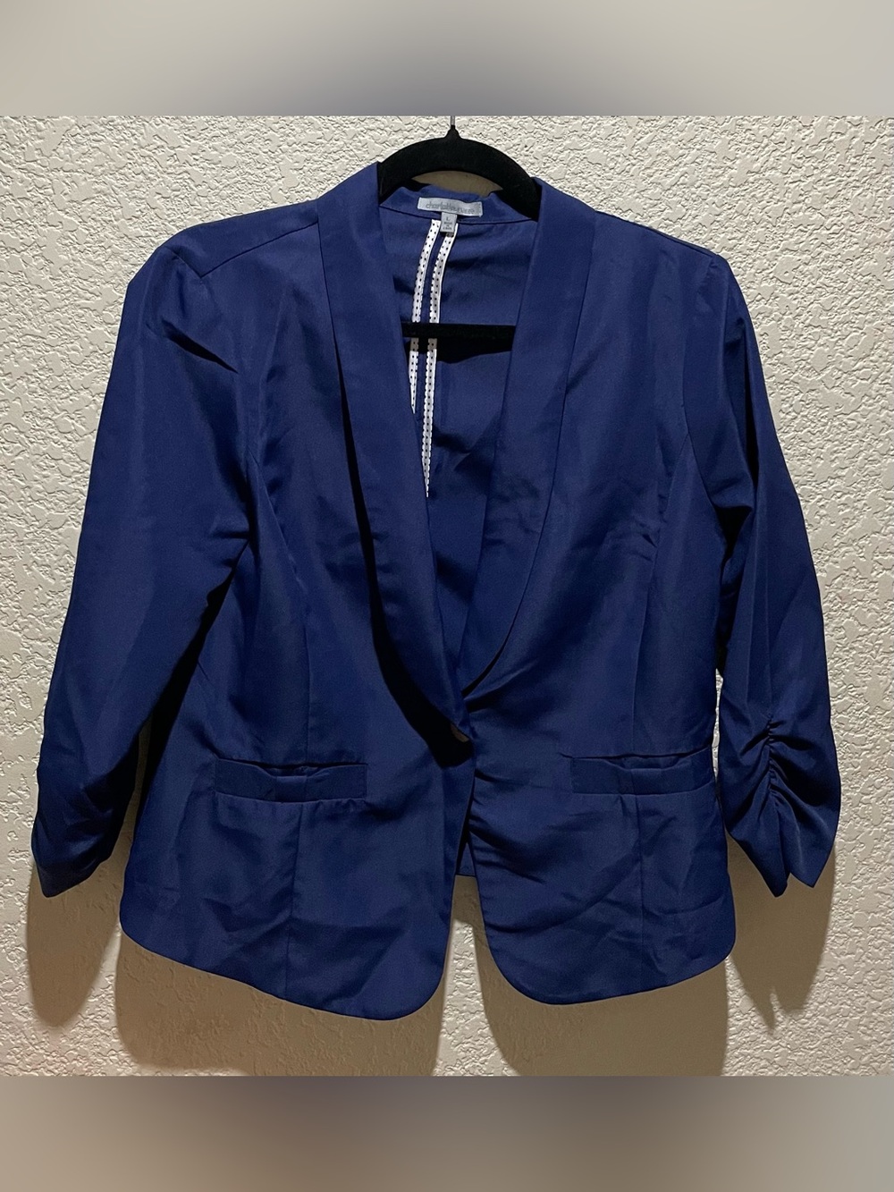 Charlotte Russe Navy Open-Front Blazer Jacket Size L